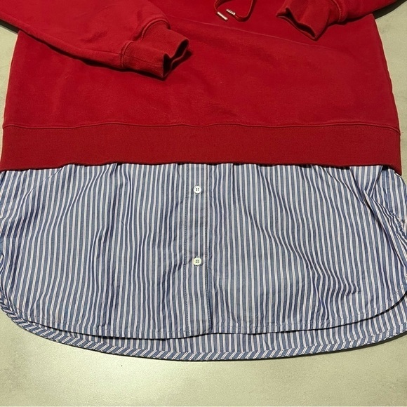 SANDRO 2-IN-1 Mixed Media Hoodie With Attached Shirt - Picture 6 of 9